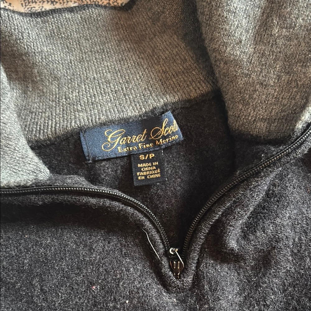 Garret Scott Charcoal Merino Half-Zip Sweater - Youth